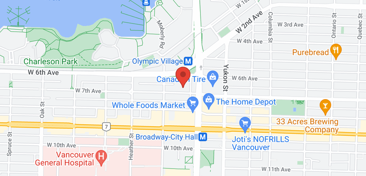 map of 302 511 W 7TH AVENUE